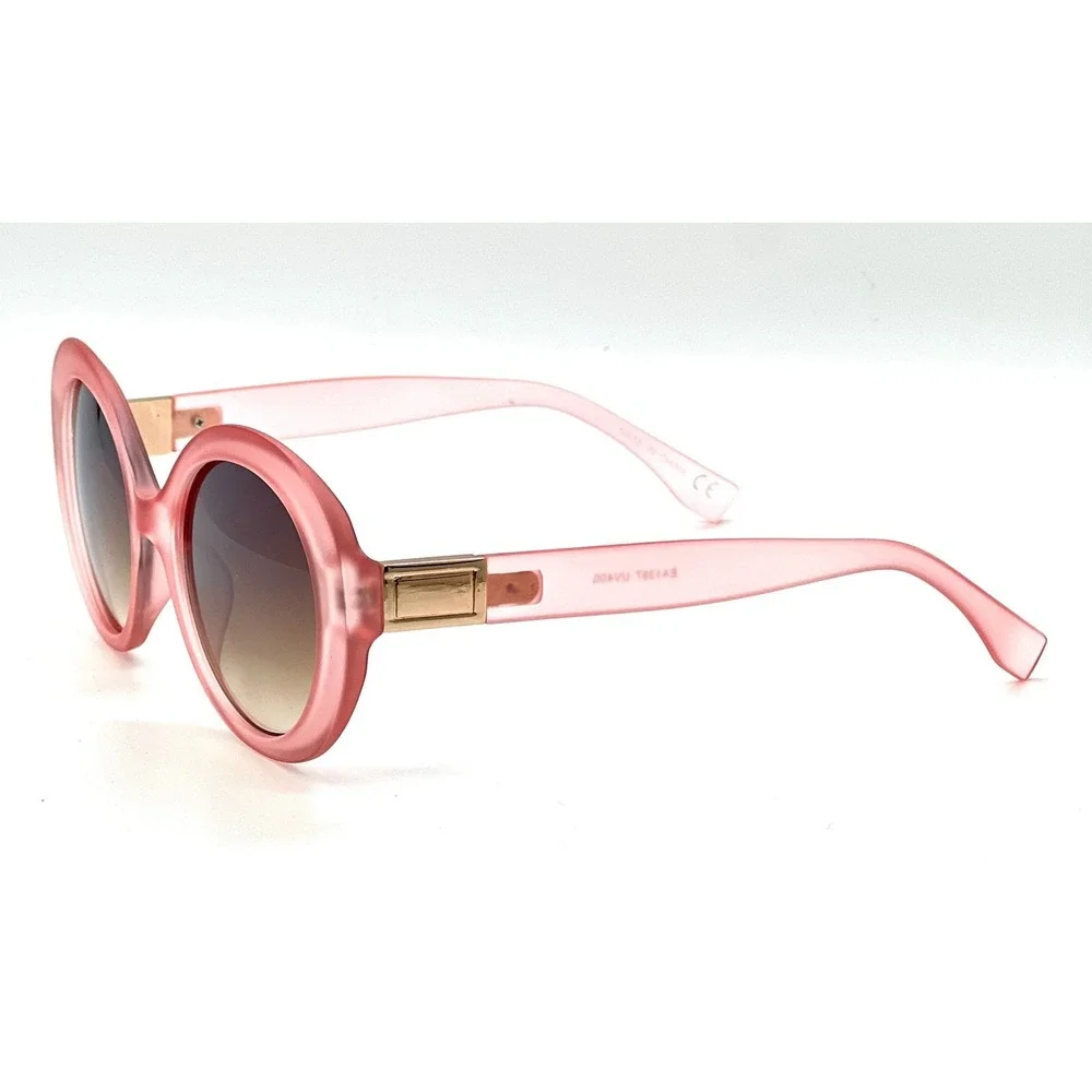Women Oversized‎ Pink Frame Gradient Lens Round Sunglasses Fashion Luxury Lentes